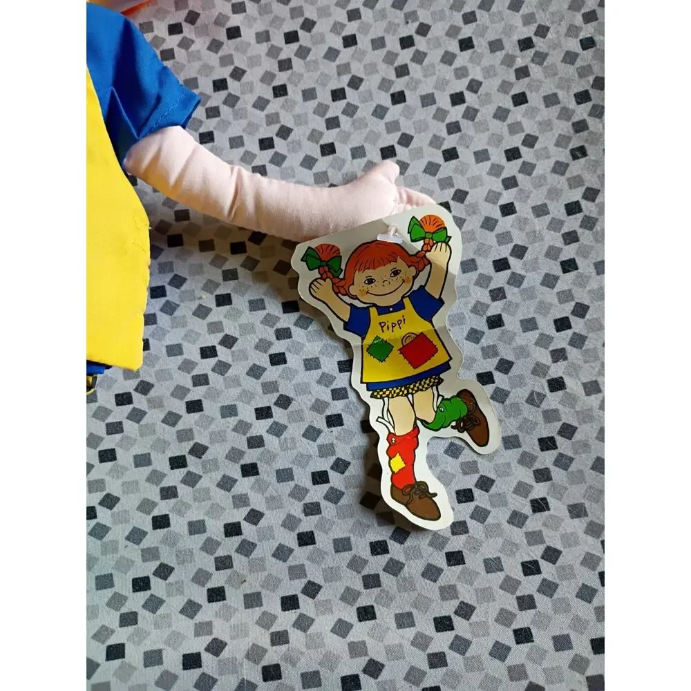 Vintage Juan’s Pippi Longstocking Plush Doll Astrid Lindgren Plush 17.5” Rare